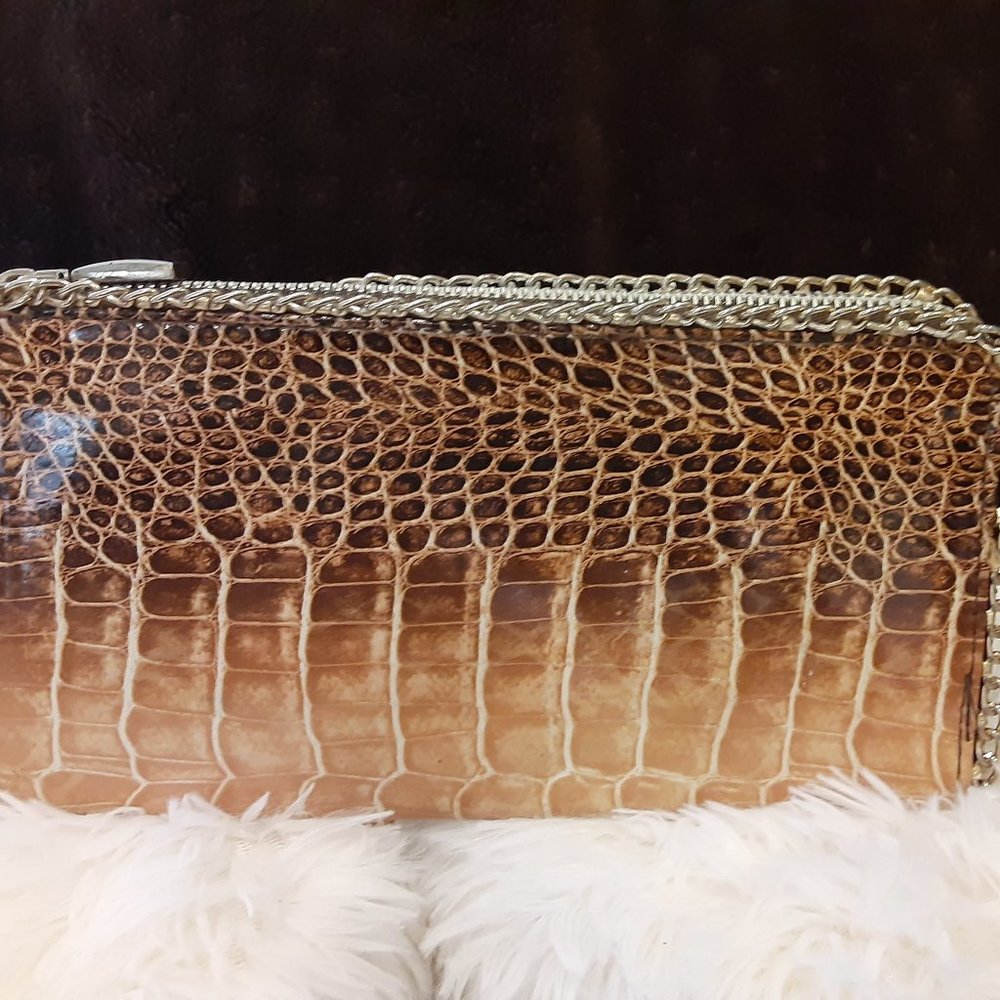 Tan/Brown Crocodile Leather Wallet